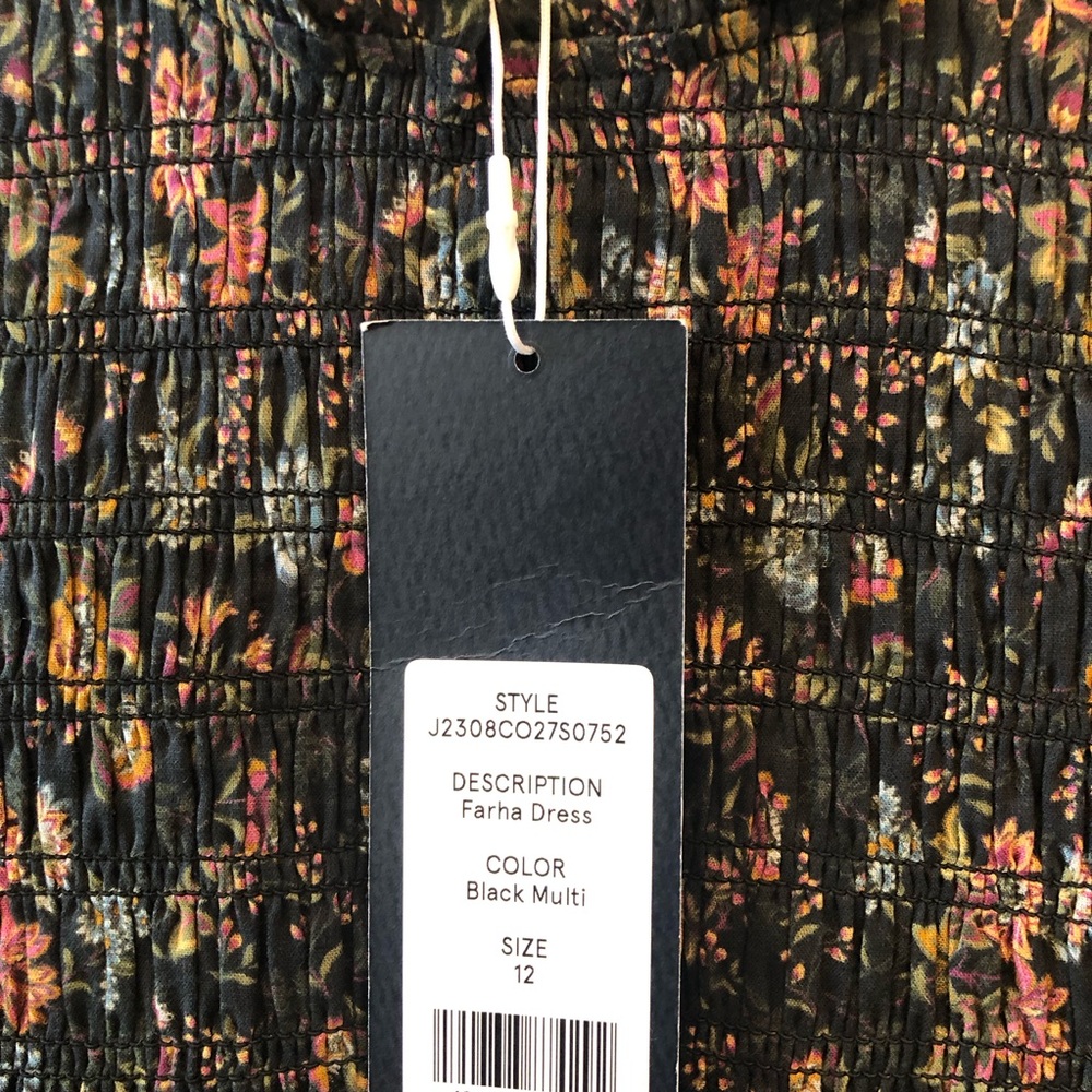 Veronica Beard Farha Black Floral Smocked Mini Dress size 12 - Picture 13 of 13